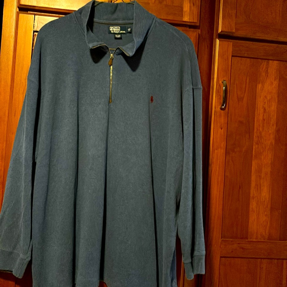 Polo by Ralph Lauren 3/4 zip long sleeve blue men’s shirt.  Size 5XB